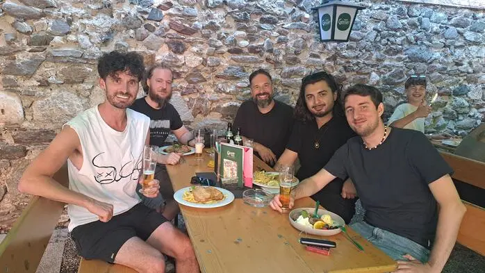 Sänger James Cottriall trat mit Florian Burscha, Andreas Senn, Valentin AK und Paul Temmel beim Stadtfest auf