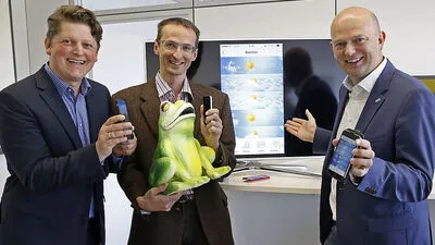 Symvaro-Geschäftsführer Rudolf Ball, ZAMG-Chef Christian Stefan und Kärnten-Werber Christian Kresse präsentierten die neue Wetter App