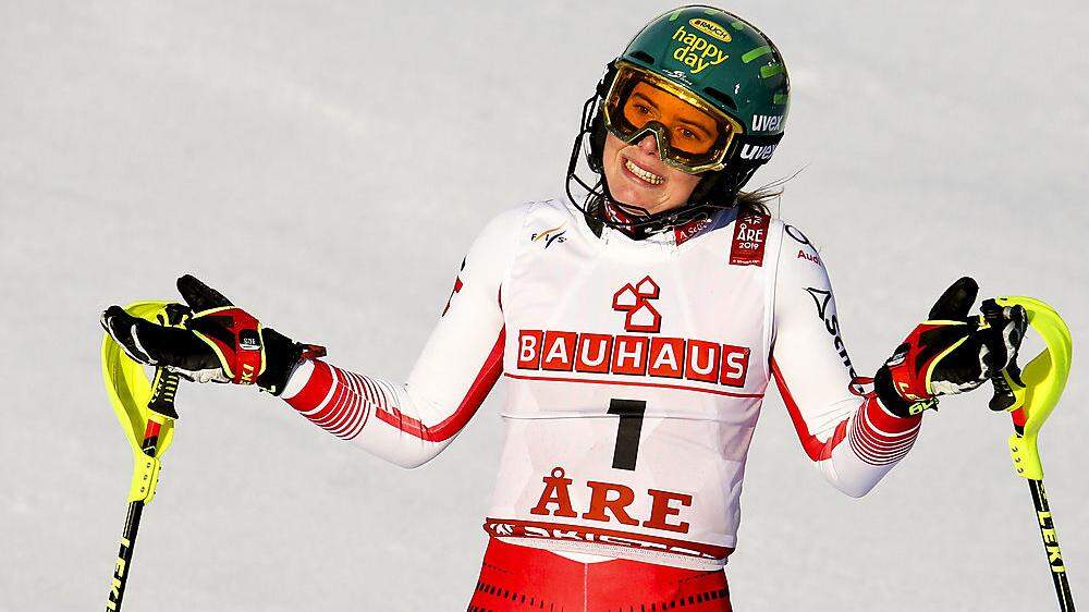 Katharina Liensberger wurde im Slalom Vierte - zum wiederholten Male verpasste eine ÖSV-Dame knapp das Podest