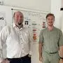 Geschäftsführer Michael Habacher und Philipp Peterseil, der Leiter des Produktionsstudios von der eSENSEial Data Science GmbH