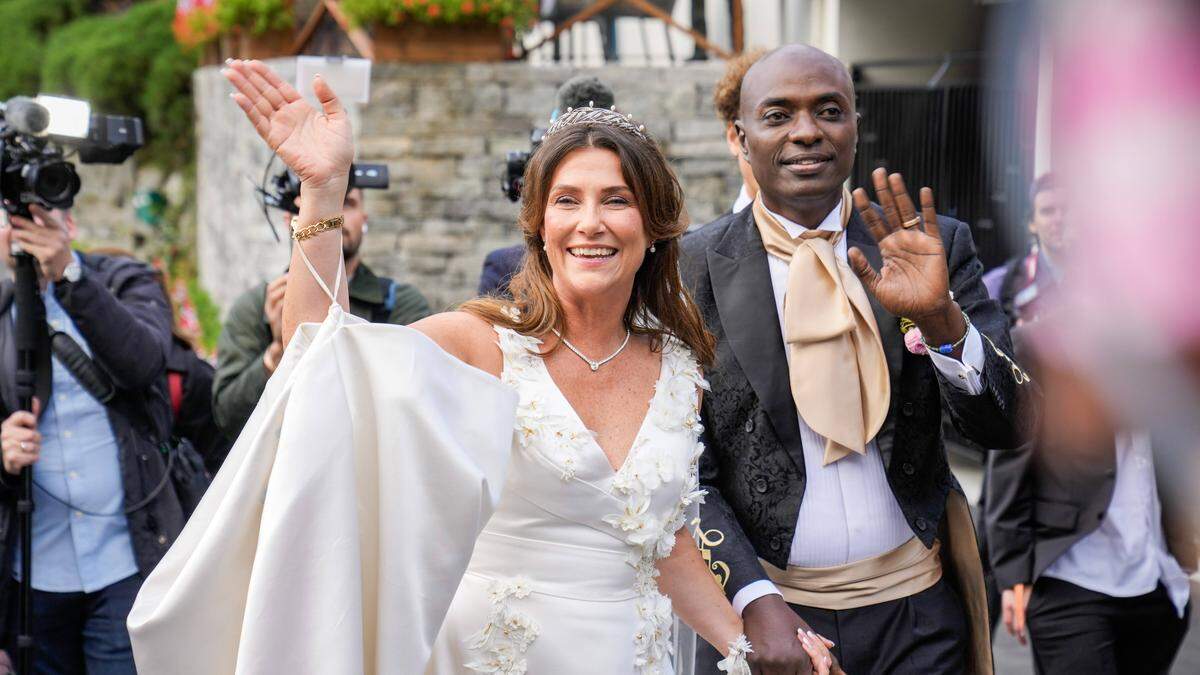 Märtha Louise and Durek Verrett bei ihrer Hochzeit im August 2024 am Geirangerfjord in Norwegen