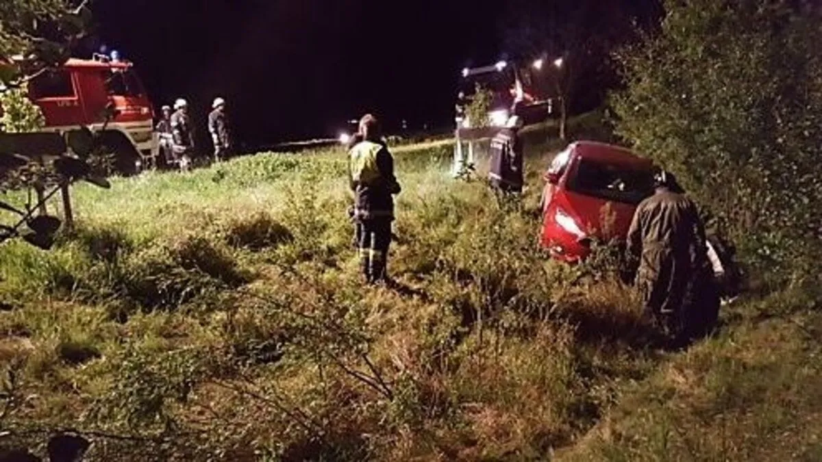 Im Graben landete der Pkw