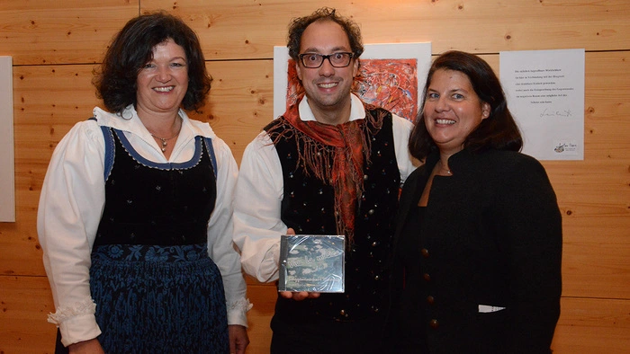 CD Präsentation Viva la Musica der SG Oisternig, Claudia Leitner, Christoph Mörtl und Christina Zwitter