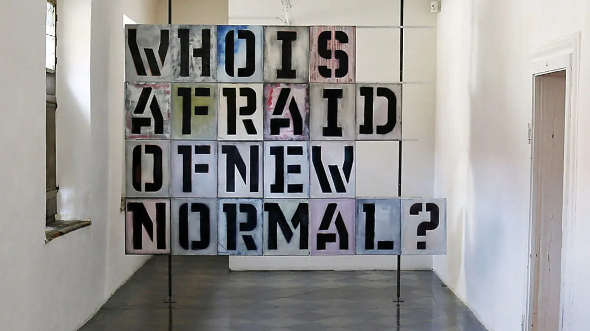 Michael Endlichers "Whoisafraidofnewnormal?" ist im Südgang zu sehen 