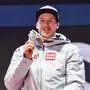 SAALBACH,AUSTRIA,07.FEB.25 - ALPINE SKIING - FIS Alpine World Ski Championships Saalbach 2025, Super G, men, medal plaza, award ceremony. Image shows Raphael Haaser (AUT). Keywords: medal.
Photo: GEPA pictures/ David Geieregger