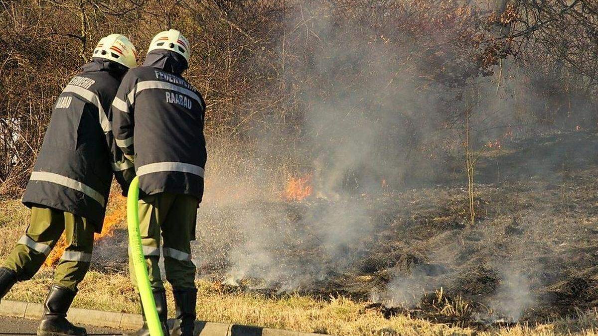 Als die Einsatzkräfte eintrafen, standen bereits 2000 Quadratmeter Wiese in Brand