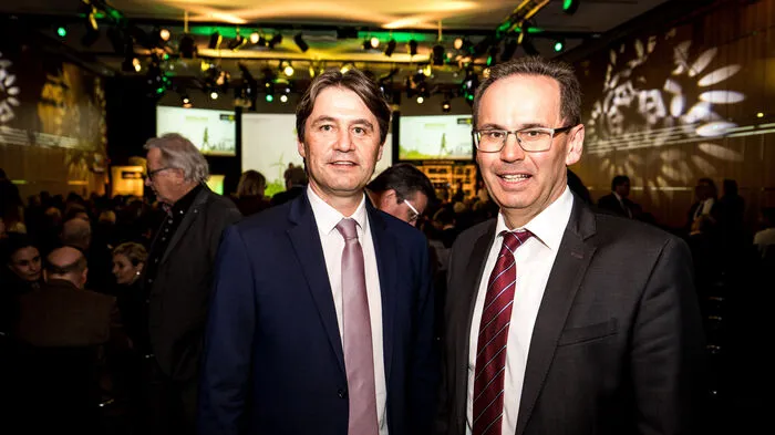 Raiffeisen Landesbank-Vorstand Gert Spanz, Lagerhaus-Geschäftsführer Arthur Schifferl