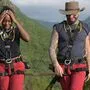 Linda Nobat und Harald Glööckler mussten wegen zu starkem Wind nicht zur Prüfung in luftigen Höhen antreten