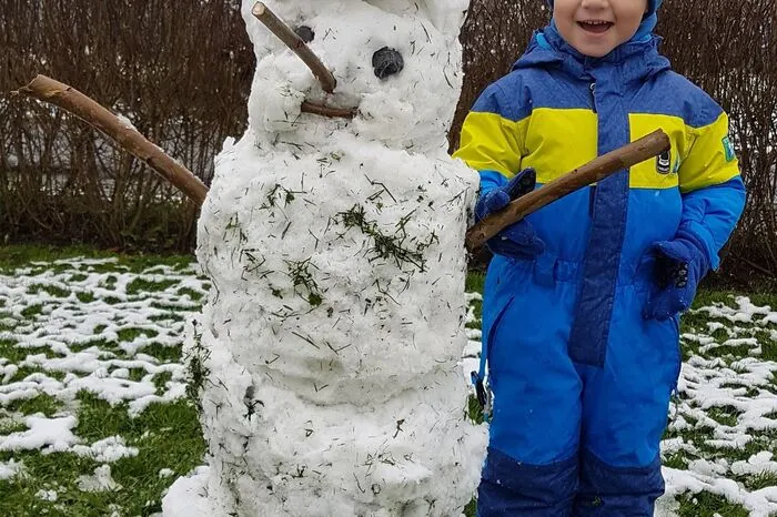 Nach dem ersten Schneefall, kann die Schneemann-Saison beginnen.