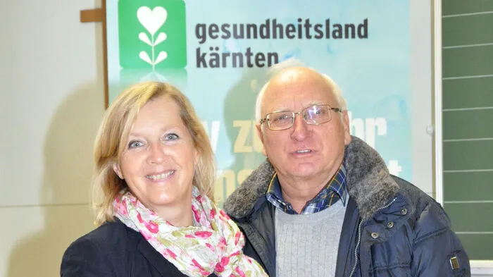 Gesundheitsreferentin Birgit Fischer und Gemeinderat Josef Korejmann bei den Gesundheitstagen