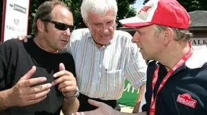 GEPA-220706644 - GROEBMING,AUSTRIA,22.JUL.06 - MOTORSPORT, RALLYE - Ennstal Classic  2006. Bild zeigt Gerhard Berger (AUT/ Scuderia Toro Rosso), Helmut Zwickl und Michael Gloeckner. Foto: GEPA pictures/ Hans Simonlehner