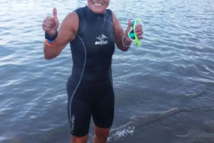 Das Schwimmen - 3,86 Kilometer - war für Semmler aufgrund ihres bewegungseingeschränkten linken Armes die größte Herausforderung.