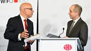 Wifo-Chef Gabriel Felbermayr und IHS-Chef Holger Bonin.