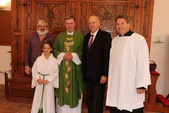 Am Foto von Links: Robert Puschl (seit 5 Jahren als Stiftskirchen-Mesner tätig), Erich Eichholzer, Lorenz Pirker und Wilhelm Egger.  