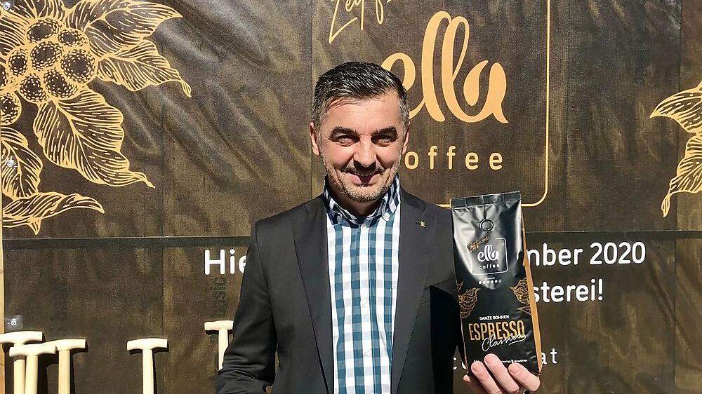 Unternehmer Miki Aleksic eröffnet Ende Dezember seine Kaffeerösterei in Villach