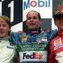 Gerhard Berger mit Mika Häkkinen (links) und Michael Schumacher