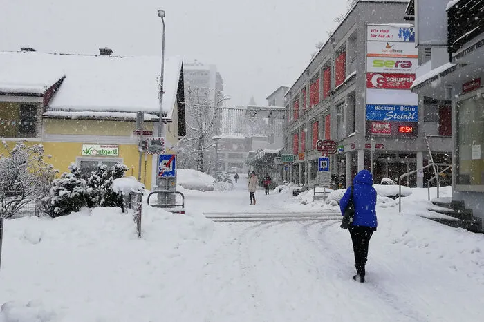 Dichtes Schneetreiben in Liezen
