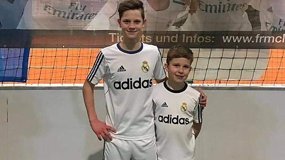 Sie haben bei Real Madrid beeindruckt: Maurice Amreich (13) und Oskar Barry (9) aus Voitsberg