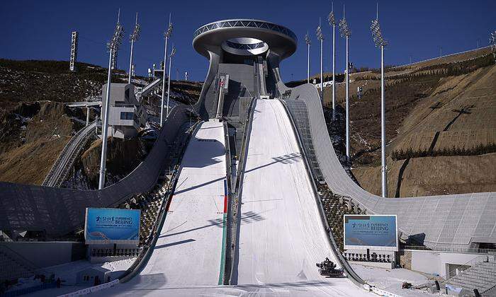 Das Skisprung-Stadion in Zhangjiakou
