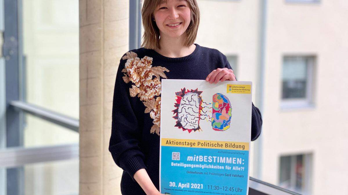 Katrin Mathe aus der 7A erstellte den Entwurf für das Plakat für die Aktionstage Politische Bildung 2021