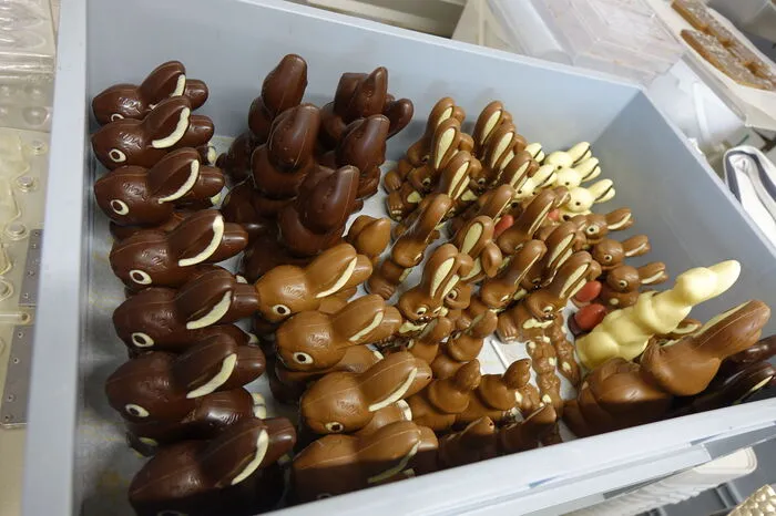 Produziert werden Schoko-Osterhasen in 32 Varianten.