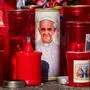 March 5, 2025, Rome, Italy: Tributes of flowers, images, candles and drawings seen under the statue of Pope John Paul II outside Gemelli Polyclinic where Pope Francis is hospitalized. Rome Italy - ZUMAs197 20250305_aaa_s197_169 Copyright: xVincenzoxNuzzolesex