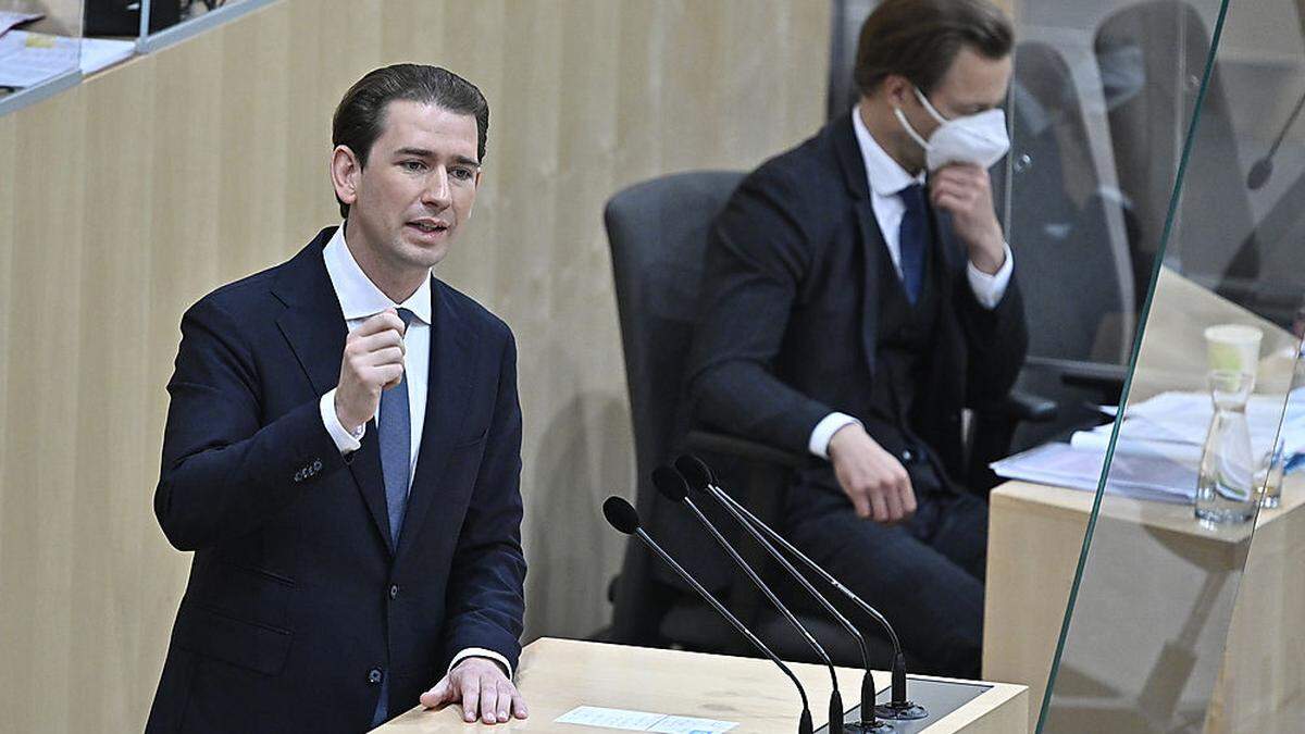 Ex-Bundeskanzler Sebastian Kurz im Parlament