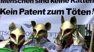 Protest gegen Euthanasie-Patent in München 