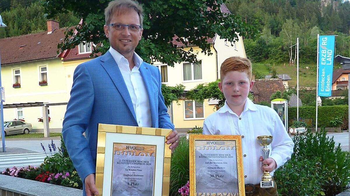 Die stolzen Gewinner: Gottfried Hubmann mit Clemens Bechter