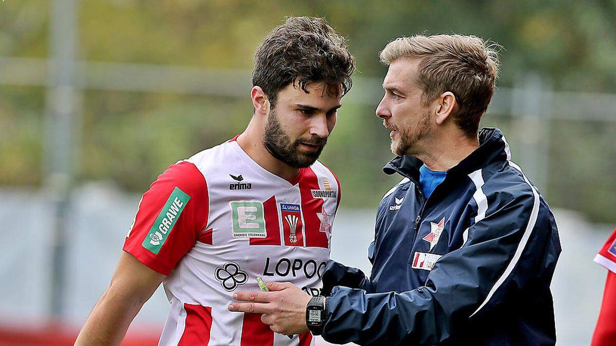 Dieter Elsneg und Trainer David Preiß