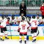 LJUBLJANA,SLOVENIA,21.MAY.21 - ICE HOCKEY - Beat COVID-19 Tournament, OEEHV international match, France vs Austria, test match. Image shows head coach Roger Bader (AUT) and players of Austria. Keywords: bench. Photo: GEPA pictures/ Matic Klansek