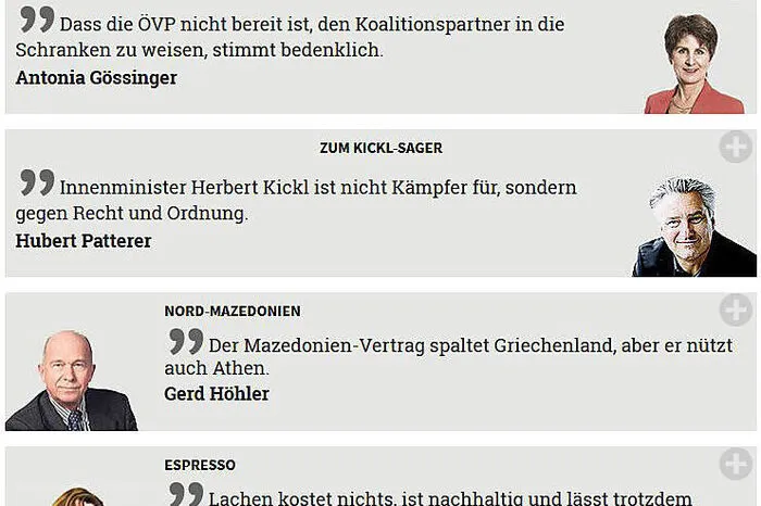 MEINUNGEN. Wir sagen, was Sache ist: Aktuell, kontrovers und aus allen Blickrichtungen kommentieren wir das Geschehen. Aber auch Sie können mitdiskutieren: als Plus-Abonnent in unseren Foren!