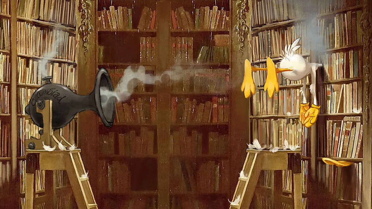 "Heiliges Kanonenrohr...!" von Florian Satzinger ist ein Ausschnitt des riesigen Triptychons am Schloßberg