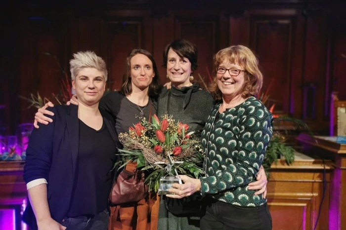 Das Siegerprojekt des Frauenpreises 2020 ging an das Mezzanin-Theater, im Bild (v.l.n.r.): Natascha Grasser, Caroline Pucher, Martina Kolbinger-Reiner und Hanni Westphal