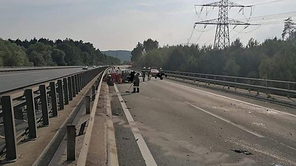 Die Unfallstelle auf der A 2