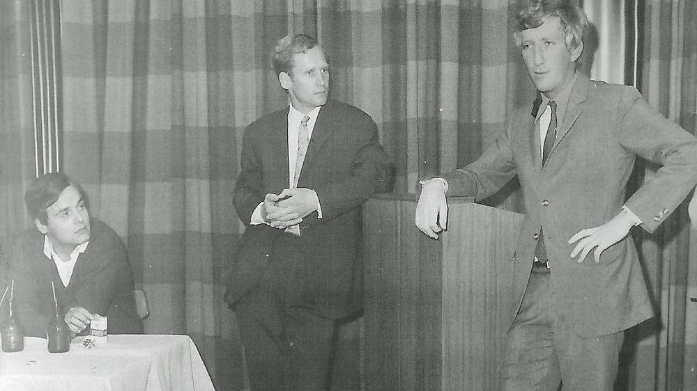 Günther Grill und Gerd Prach mit Jochen Rindt (von links)