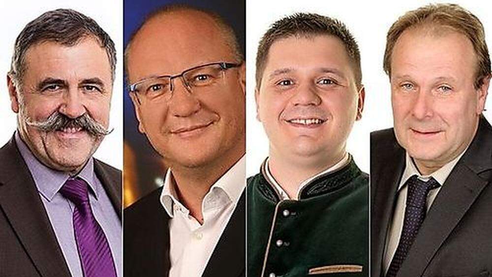 Die Spitzenkandidaten in St. Andrä-Höch: Bürgermeister Rudolf Stiendl (ÖVP), Wilfried Zöhrer (Team St. Andrä-Höch), Thomas Klug (SPÖ), Christian Mandl (FPÖ) 