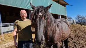 BSF-Kandidat Christian mit seiner Noriker-Stute Barina