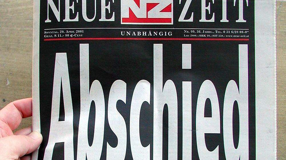 Die letzte Ausgabe der &quot;Neuen Zeit&quot; im April 2001