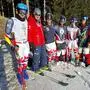 Skilift Obdach-Trainingskoordinator Manfred Mühlthaler (2.v.l.) konnte das französische Herren-Skiteam am Kalchberglifthang begrüßen