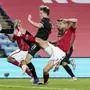 Austria's Michael Gregoritsch, center, scores a goal during the UEFA Nations League soccer match between Norway and Austria at Ullevaal Stadium in Oslo, Friday, Sept. 4, 2020. (Stian Lysberg Solum/NTB scanpix via AP)