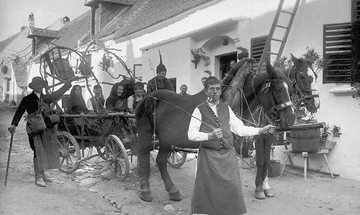 Bilder aus dem Burgenland: Ausfahrt zur Weinlese im Jahr 1915
