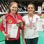 Martina Nöst (links) und Nina Almer durften sich über zwei Bronzemedaillen bei den Badminton-Staatsmeisterschaften in Graz freuen