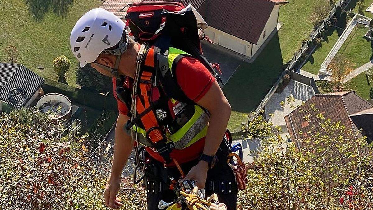 Rettungseinsatz beim Griffner Klettersteig am Schlossberg im Oktober 2021