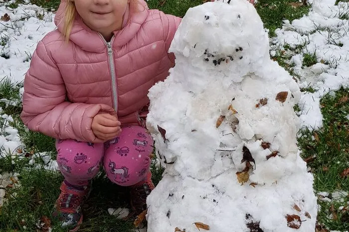 Erster Schneemann von Lisa.