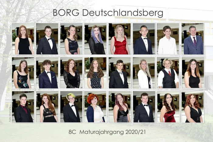 8C-Klasse mit Klassenvorstand Karl Kogler des BORG Deutschlandsberg: Ausgezeichneter Erfolg: Elisa Garber, Kevin Herunter, Emelie Kickinger, Jonas Lazarus, Christine Michaelis, Sarah Peinhopf, Katharina Puhr, Isabell Rexeis, Armin Unterweger, Kathrin Zach. Guter Erfolg: Tanja Kohlbacher, Kerstin Salzger, Alexander Schwab. Bestanden: David Antensteiner, Selina Edler, Kerstin Fließer, Laura Fließer, Eric Gönitzer, Christoph Hasenbichler, Levi Kümmel, Christina Neukam, Sarah Tomberger.