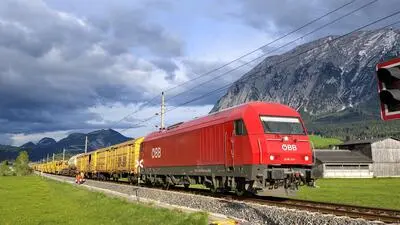 Gleisarbeiten in Krungl