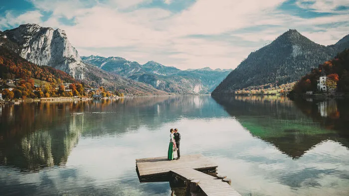 Platz 1: Steiermark/GrundlseeDas Foto wurde am Grundlsee im steirischen Salzkammergut aufgenommen. Diese Region ist auch die Heimat des Brautpaares wo bereits die Eltern geheiratet haben. Fotograf: Karl Schrotter (Gleisdorf)     