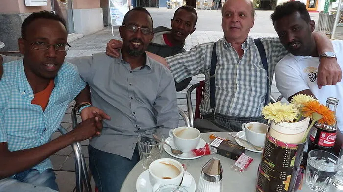 Shire Mohamed (r.), der begeisterte Deutschschüler, Abdi Ibrahim und Abas Hirsi Aden brachte Friedrich Schweighart nach Judenburg in das Haus Murtal, nur Ahmed Hussen bleibt lieber am Gaberl 