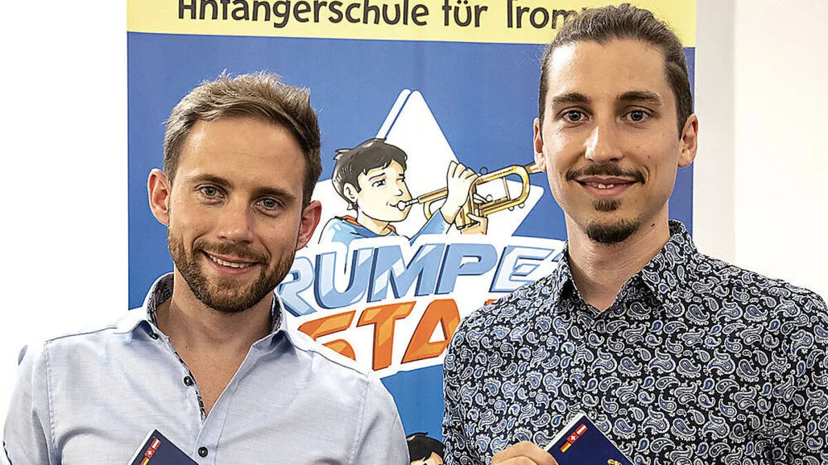 Mario Schulter und Klemens Kollmann schufen "Trumpetstar", eine Anfängerschule für Trompete